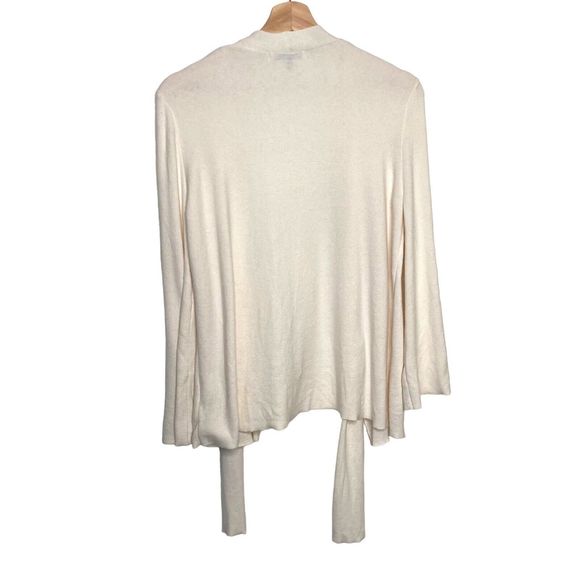 Halston Haritage Knit Open-Front Cardigan Sweater Preppy Boho White  Size Medium - Picture 2 of 11